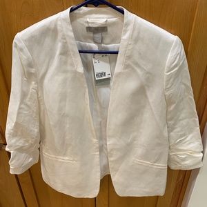 BNWT H&M Linen Blazer OffWhite Size 8